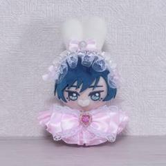 たちうさみみ ヘッドドレス サテンレース パステル ピンク ちびぐるみ ぬい服