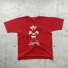 80s アメリカ製　Tシャツ　両面　赤　キャラクター　シングルステッチ　L