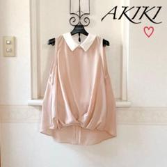 akiki】アキキ 白襟 ブラウス collar design blouse - メルカリ