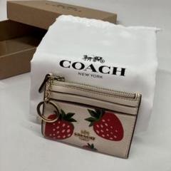 COACH いちご柄 コインケース COACH コインケース イチゴ柄 ブラック - メルカリ