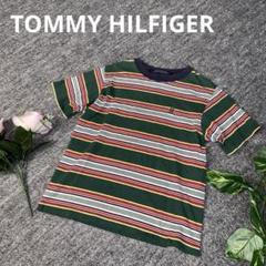 TOMMY HILFIGER トミー　Tシャツ　半袖　グリーンボーダー　6