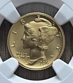 アメリカ リバティ 金貨NGC SP70 2016 1/10oz 純金 最高鑑定