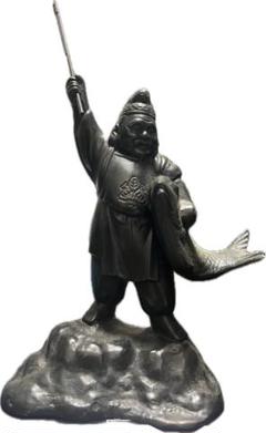 銅器 インテリア 置物 七福神 岩上鯛吊り戎 えびす 銅器 インテリア 置物 七福神 岩上鯛吊り戎 えびす - メルカリ