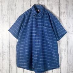 半袖シャツ　ボーダー　夏色　爽やか　レトロ　古着