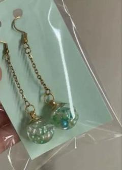 ガラスドーム♡水入りロングピアス