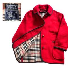 英国製!! BURBERRY ウールコート くるみボタン ノバチェック レッド