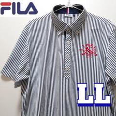 FILAGOLFフィラゴルフ　半袖ポロシャツ　ストライプ　メンズLL【美品】