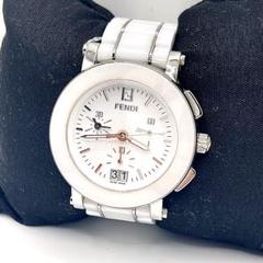 希少 FENDI フェンディ 6600G クアドロ セラミック デイト ホワイト