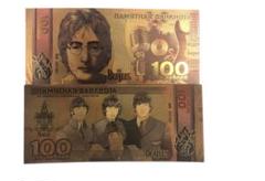 ビートルズ お札二枚 おもちゃ ゴールド黄金ラッキー ロシア語キリル文字