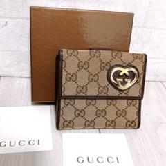 《美品》GUCCI(グッチ)折財布　GGキャンバス
