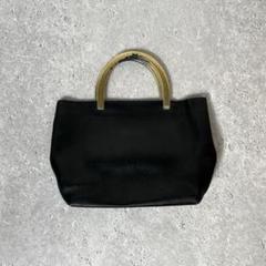 PRADA metal handle leather hand bag