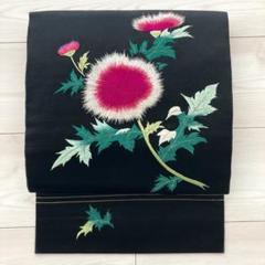 アンティークアザミ刺繍名古屋帯