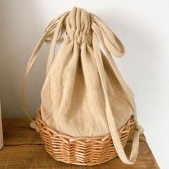 earth made アースメイド 巾着 カゴバッグ 美品