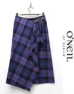 D529/美品 O'NEIL of DUBLIN ラップスカート チェック 10