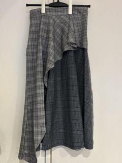 チェック柄タイトスカート グレー系