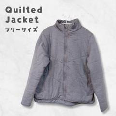 キルティング ジャケット 【M】 グレー 厚手 冬 ヴィンテージ 古着 シンプル