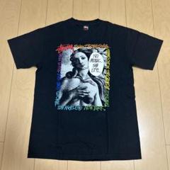 新品 STUSSY タワーレコード 限定コラボ 総柄 サファリハット 黒 ステューシー‼️タワレコ‼️コラボ‼️グラフィックプリント