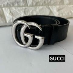 GUCCIグッチ ダブルGロゴ ゴールド&シルバー ブラックレザー ベルト 80 グッチ GUCCI ベルト ダブルG ブラック ブラウン メンズ GUCCI