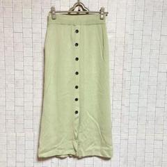 ローリーズファーム【F】ニットロングスカート オシャレボタン グリーン デート