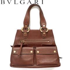 BVLGARI ブルガリ マキシレッタレ ハンドバッグ 本革 レザー ブラウン
