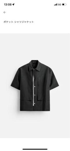 ZARA ポケット　シャツ　ジャケット　黒 半袖