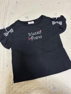 肩開き リボンロゴ半袖Tシャツ