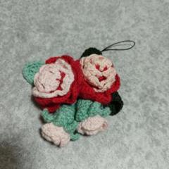 お花ブローチ ストラップ ハンドメイドブローチ