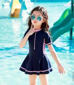 120 女の子用ネイビー水着 ワンピース
