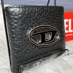 美品【DIESEL】2つ折り財布 シボレザー デカロゴ 現行モデル Dロゴ