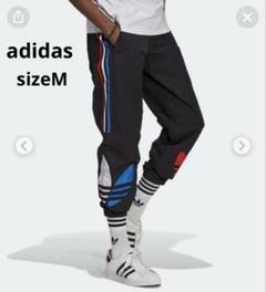 adidas 目黒蓮着用 トリコロールナイロンパンツ M ビッグロゴ 黒