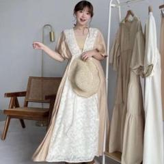 オルン　ロングワンピース　ライトベージュ　S