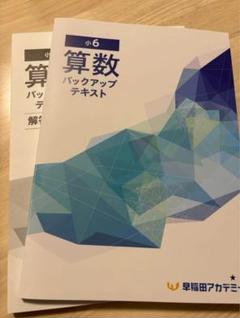 早稲田アカデミー　小6 算数　バックアップテキスト　解答解説集 早稲アカ】小6 算数バックアップテキストHOMEWORK - メルカリ