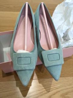プリティバレリーナ 水色スエード フラットパンプス Pretty Ballerinas(プリティ・バレリーナ）オンラインストア