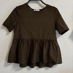 ZARA ブラウン ペプラム Tシャツ Sのサムネイル