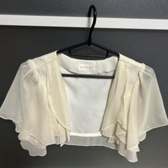 アイボリー シフォン ボレロ 半袖 フリル付き
