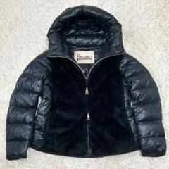 未使用級　ヘルノ　テディ　ダウンジャケット　ブラック　切替　42 XL