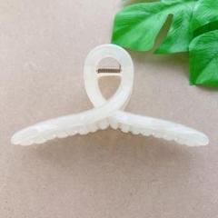 ヘアクリップ 大きめ バンスクリップ 髪留め クリップ 白 半透明