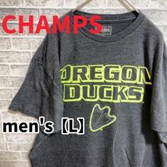 【F354】CHAMPS半袖プリントTシャツ【L】グレー