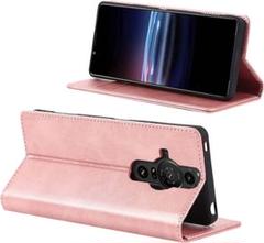 ★最終価格★Xperia PRO-I ケース 手帳型 ソニー用 レトロピンク