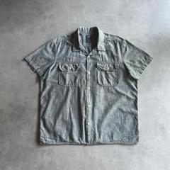 00s GAP シャンブレー オープンカラー 開襟 シャツ 短丈 ボックス XL