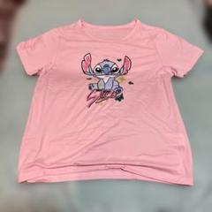 子供服・リロアンドスティッチピンクのTシャツ130