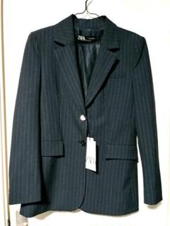 新品】ZARA ザラ スーツジャケット ストライプ ブラック - メルカリ