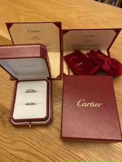 【美品】カルティエ　ペアリング　プラチナ　保証書　箱　布袋　紙袋　付 美品】カルティエ ペアリング プラチナ 保証書 箱 布袋 紙袋 付