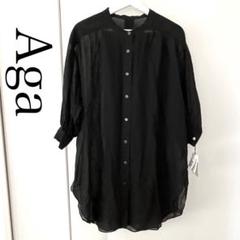 Aga 新品　ロングシャツ　シアーシャツ　トップス　ブラック　シャツのサムネイル