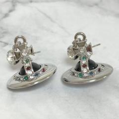 Vivienne Westwood タイニーオーブピアス　ブラック　マルチ