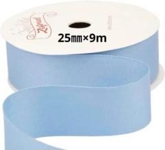 コットンリボン 25mm x 9m巻 水色 フレンチブルー