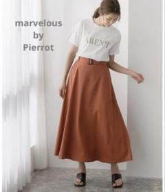 marvelous by Pierrot ベルト付き リネンフレアスカート　M