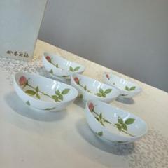 香蘭社 有田焼 ローズガーデン 舟形 舟型 小鉢 楕円 花柄 華麗