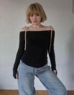 andmary Velour ribbon tops