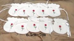 匿名配送　立体フランス刺繍　真紅の薔薇　フェルト巾着袋　10枚まとめ売り　新品